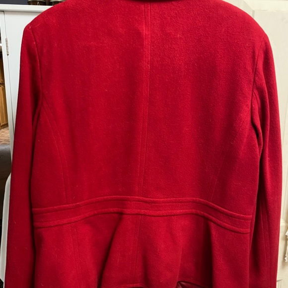 East 5th Red Blazer Jacket Classic Career Peacoat Soft Wool Blend Size 16 Button - Picture 6 of 6